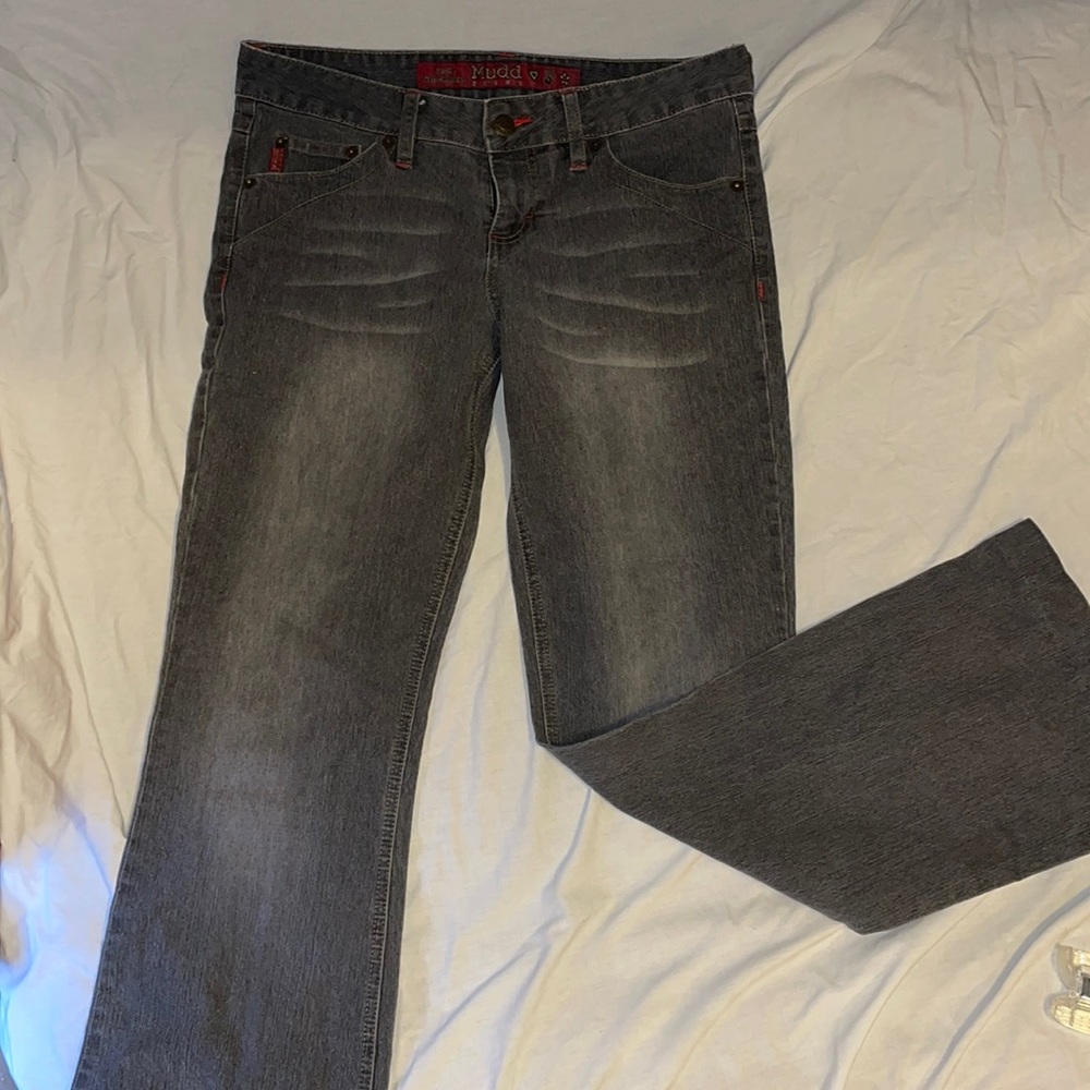 Y2K mudd flared grey jeans